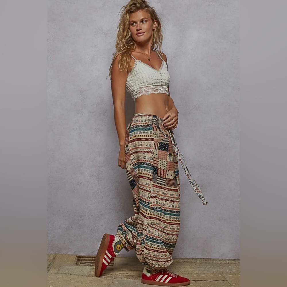 216 - Pol Multicolor Patchwork Jacquard Joggers - image 5